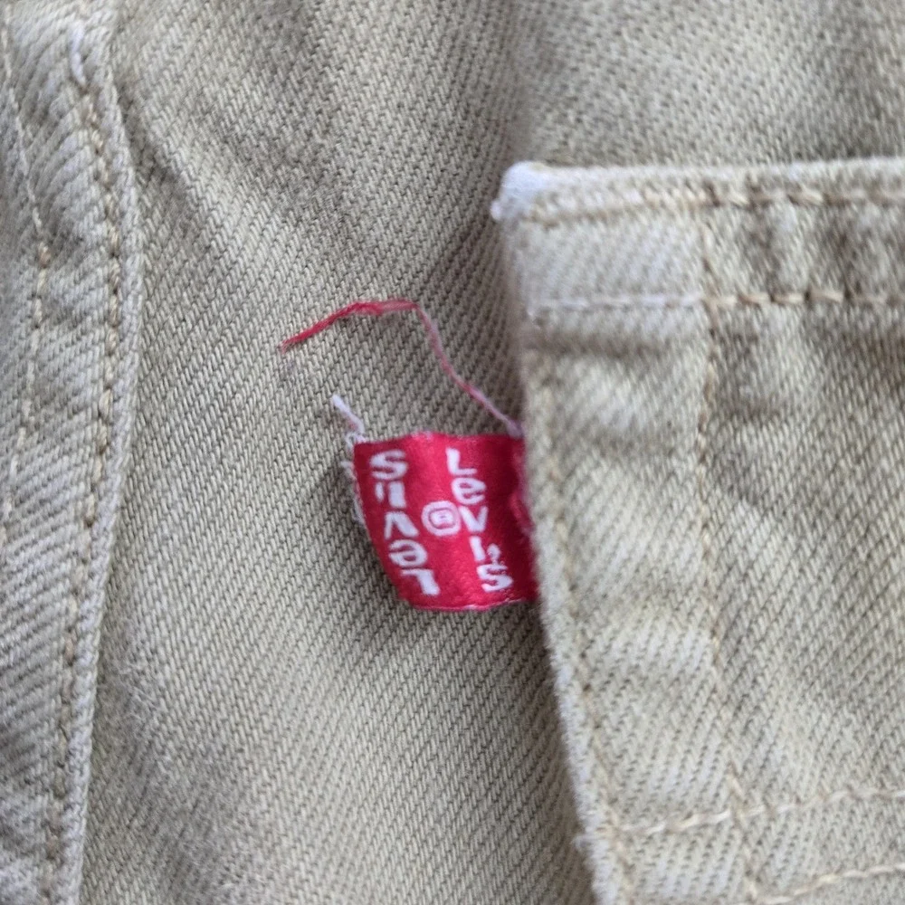 VINTAGE Levi's 501 Men Jeans 36X32 Khaki Original Fit Straight Twill 24